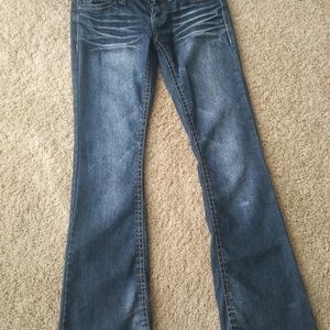 Bleach Faded Blue Jeans